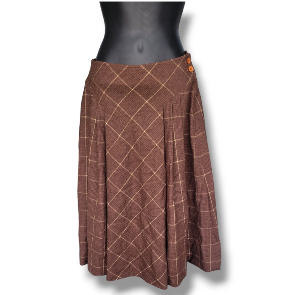 Fontana Plaid 100% Wool Skirt